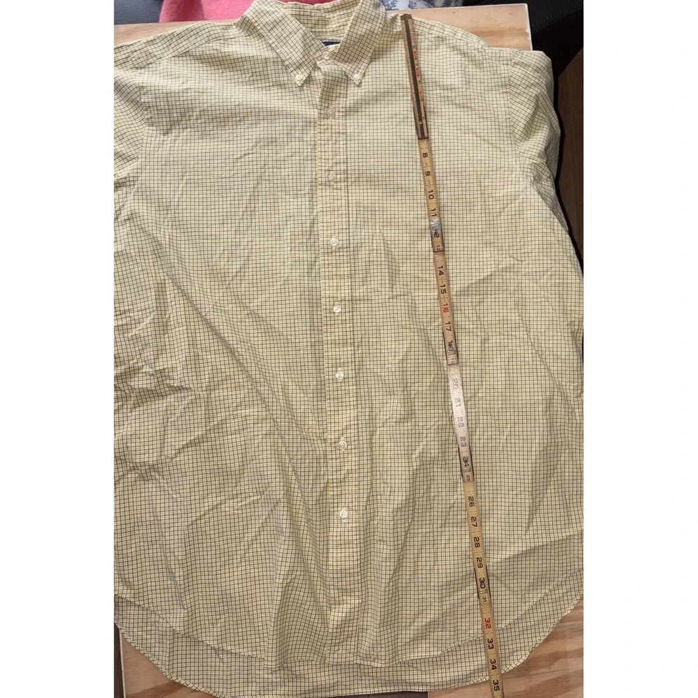 Polo Ralph Lauren Short Sleeve‎ Blue Yellow Plaid Button Down XLT Tall Classic